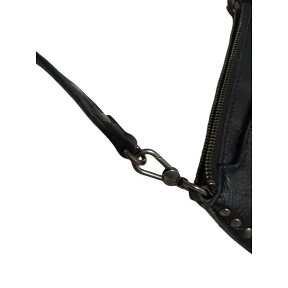 The Sak Black Leather Crossbody Bag Purse Studded Adjustable Removable Strap - Picture 8 of 13